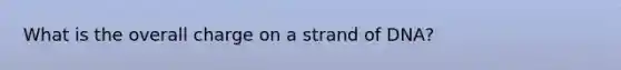 What is the overall charge on a strand of DNA?