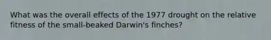 What was the overall effects of the 1977 drought on the relative fitness of the small-beaked Darwin's finches?