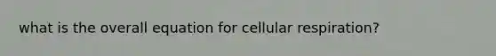 what is the overall equation for cellular respiration?