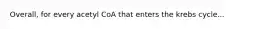 Overall, for every acetyl CoA that enters the krebs cycle...