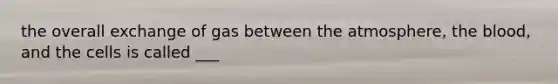 the overall exchange of gas between the atmosphere, the blood, and the cells is called ___