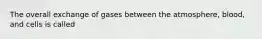 The overall exchange of gases between the atmosphere, blood, and cells is called