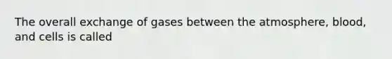 The overall exchange of gases between the atmosphere, blood, and cells is called