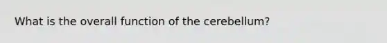 What is the overall function of the cerebellum?