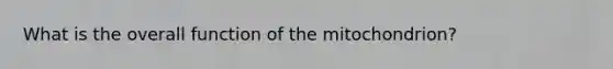 What is the overall function of the mitochondrion?