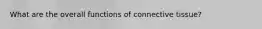 What are the overall functions of connective tissue?