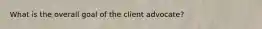 What is the overall goal of the client advocate?