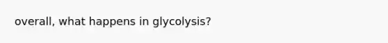 overall, what happens in glycolysis?