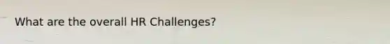 What are the overall HR Challenges?