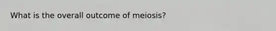 What is the overall outcome of meiosis?