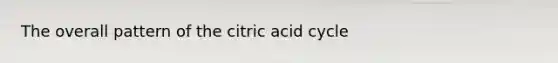 The overall pattern of the citric acid cycle