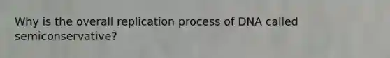 Why is the overall replication process of DNA called semiconservative?