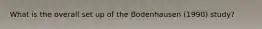 What is the overall set up of the Bodenhausen (1990) study?