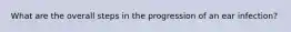 What are the overall steps in the progression of an ear infection?