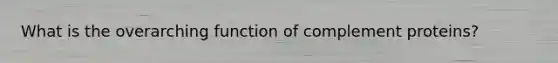 What is the overarching function of complement proteins?