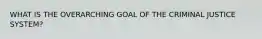 WHAT IS THE OVERARCHING GOAL OF THE CRIMINAL JUSTICE SYSTEM?