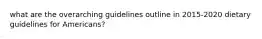 what are the overarching guidelines outline in 2015-2020 dietary guidelines for Americans?