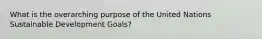 What is the overarching purpose of the United Nations Sustainable Development Goals?