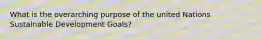 What is the overarching purpose of the united Nations Sustainable Development Goals?