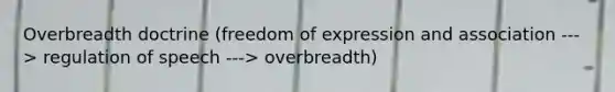 Overbreadth doctrine (freedom of expression and association ---> regulation of speech ---> overbreadth)