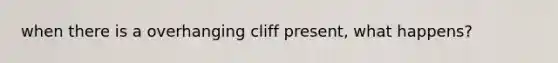 when there is a overhanging cliff present, what happens?