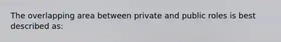 The overlapping area between private and public roles is best described as: