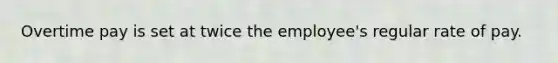 Overtime pay is set at twice the employee's regular rate of pay.