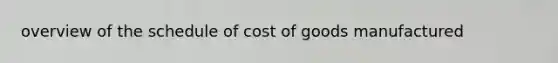 overview of the schedule of cost of goods manufactured