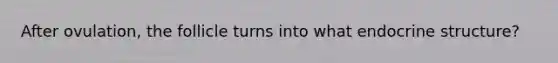 After ovulation, the follicle turns into what endocrine structure?