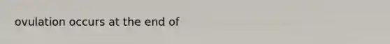 ovulation occurs at the end of