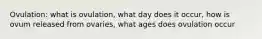 Ovulation: what is ovulation, what day does it occur, how is ovum released from ovaries, what ages does ovulation occur