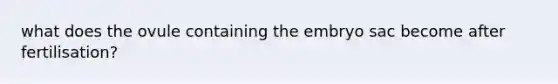 what does the ovule containing the embryo sac become after fertilisation?