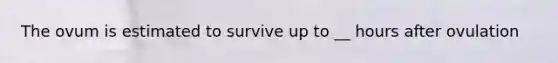The ovum is estimated to survive up to __ hours after ovulation