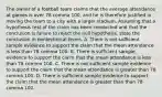 The owner of a football team claims that the average attendance at games is over 78 comma 100​, and he is therefore justified in moving the team to a city with a larger stadium. Assuming that a hypothesis test of the claim has been conducted and that the conclusion is failure to reject the null​ hypothesis, state the conclusion in nontechnical terms. A. There is not sufficient sample evidence to support the claim that the mean attendance is less than 78 comma 100. B. There is sufficient sample evidence to support the claim that the mean attendance is less than 78 comma 100. C. There is not sufficient sample evidence to support the claim that the mean attendance is greater than 78 comma 100. D. There is sufficient sample evidence to support the claim that the mean attendance is greater than than 78 comma 100.