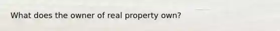 What does the owner of real property own?