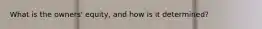 What is the owners' equity, and how is it determined?
