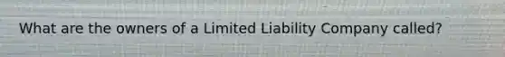 What are the owners of a Limited Liability Company called?