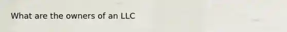 What are the owners of an LLC