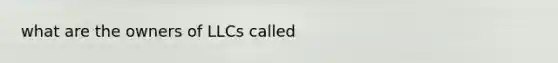 what are the owners of LLCs called