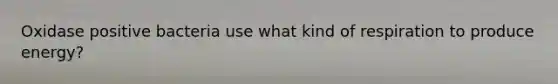 Oxidase positive bacteria use what kind of respiration to produce energy?