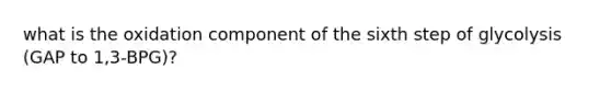 what is the oxidation component of the sixth step of glycolysis (GAP to 1,3-BPG)?