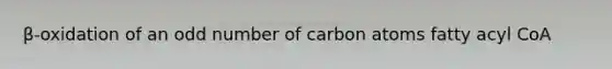 β-oxidation of an odd number of carbon atoms fatty acyl CoA