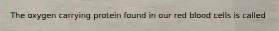 The oxygen carrying protein found in our red blood cells is called