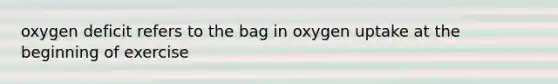 oxygen deficit refers to the bag in oxygen uptake at the beginning of exercise