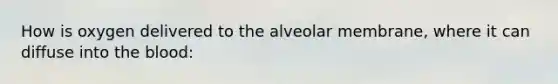 How is oxygen delivered to the alveolar membrane, where it can diffuse into the blood: