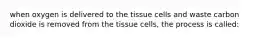 when oxygen is delivered to the tissue cells and waste carbon dioxide is removed from the tissue cells, the process is called: