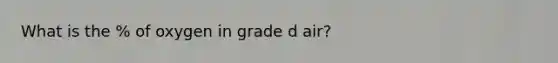 What is the % of oxygen in grade d air?