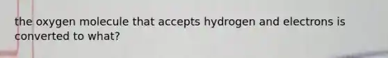 the oxygen molecule that accepts hydrogen and electrons is converted to what?