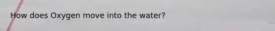 How does Oxygen move into the water?