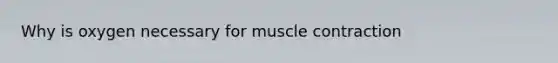 Why is oxygen necessary for muscle contraction